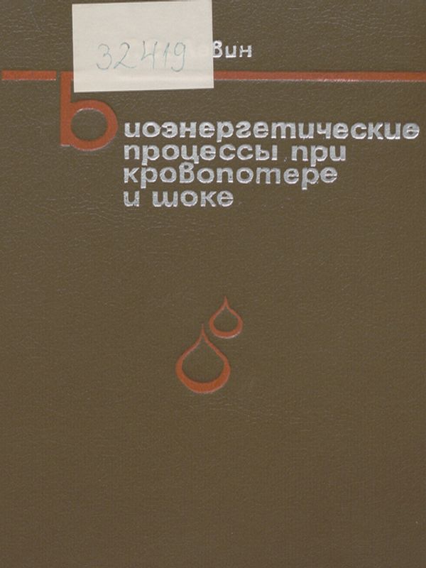 Биоэнергетические процессы при кровопотере и шоке