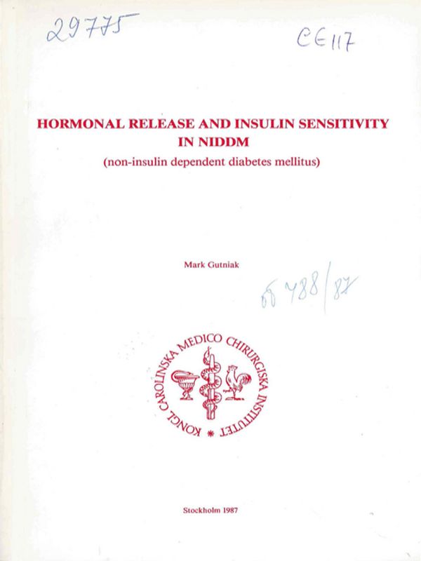 Hormonal release and insulin sensitivity in NIDDM (non-insulin dependent diabetes mellitus)