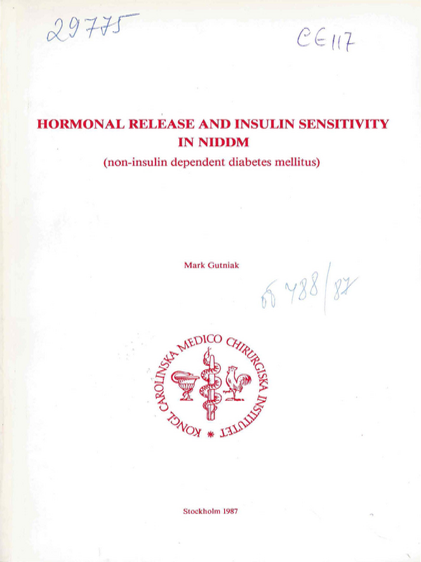 Hormonal release and insulin sensitivity in NIDDM (non-insulin dependent diabetes mellitus)