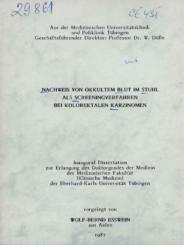 Nachweis von okkultem Blut im Stuhl als Screeningverfahren bei kolorektalen Karzinomen