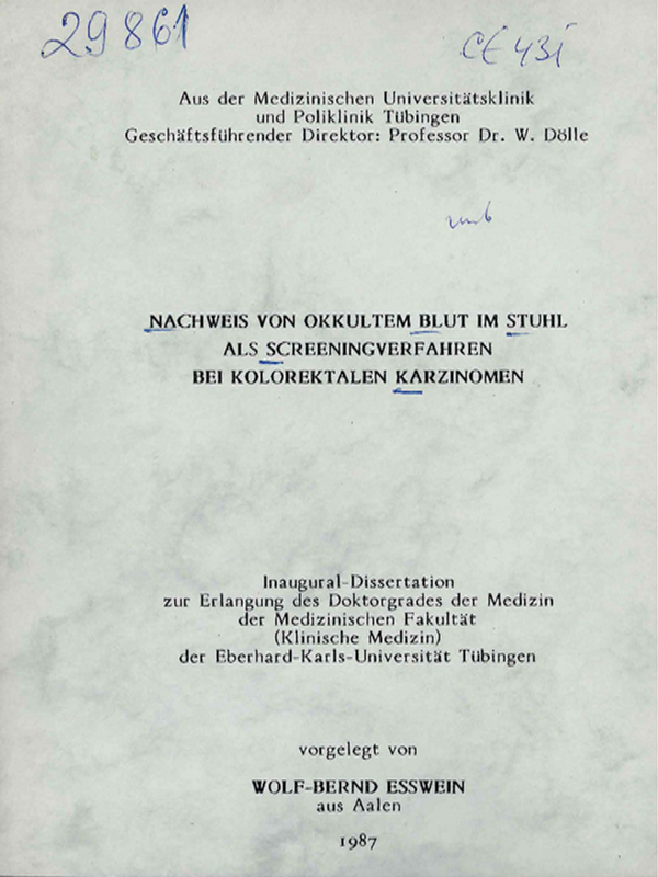 Nachweis von okkultem Blut im Stuhl als Screeningverfahren bei kolorektalen Karzinomen