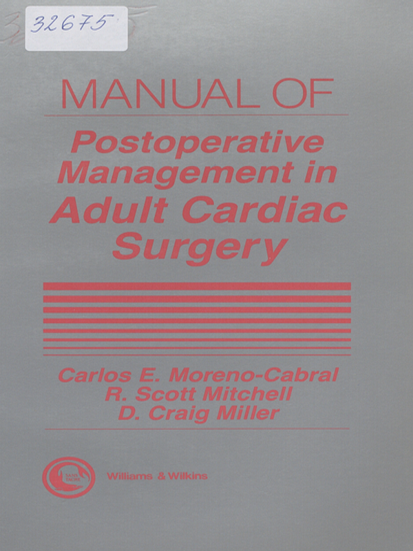Manual of postoperative management in adult cardiac surgery