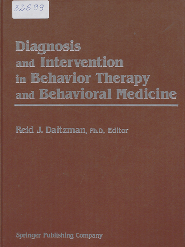 Diagnosis and intervention in behavior therapy and behavioral medicine